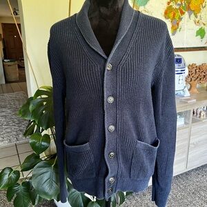 Men's Navy Cardigan Sweater